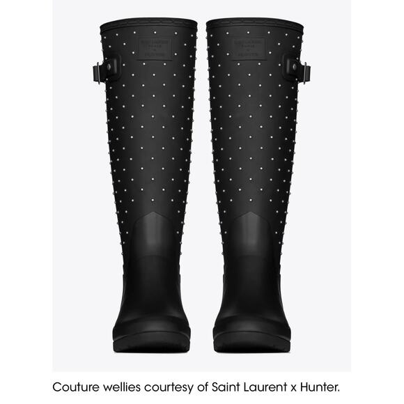 Saint Laurent x Hunter Studded Rain Boots Size‎ 9 - Picture 2 of 16